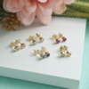 Natural Gemstone Stud Earring Round-Bezel, birthstone stud earrings 4mm brezel, Colors by Love