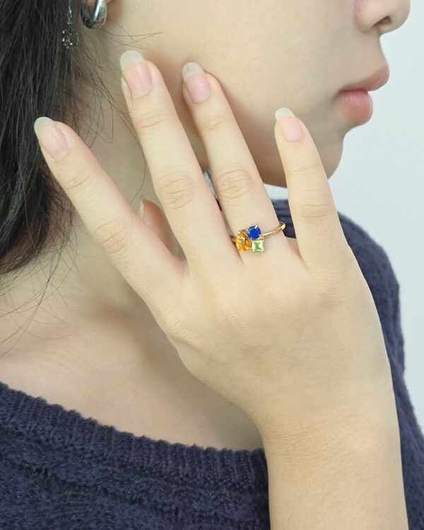 Natural Stones Three Stone Ring | Colors By Love handcrafted Thai jewelry, Bangkok