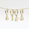 Thai Initial Huggies with 2.5mm Gemstone Inside (By Piece) | Colors By Love handcrafted Thai jewelry, Bangkok