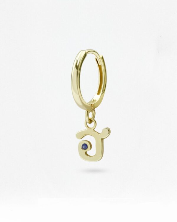 Thai Initial Huggies with 2.5mm Gemstone Inside (By Piece) | Colors By Love handcrafted Thai jewelry, Bangkok