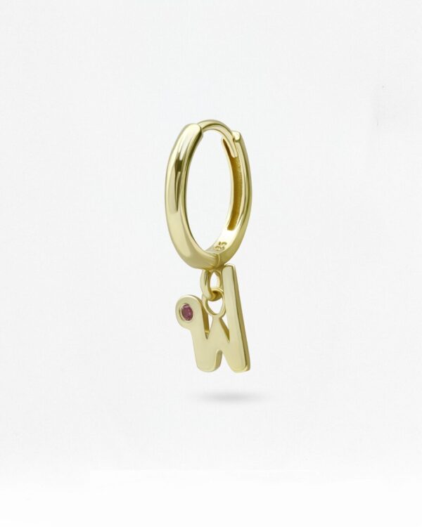 Thai Initial Huggies with 2.5mm Gemstone Inside (By Piece) | Colors By Love handcrafted Thai jewelry, Bangkok
