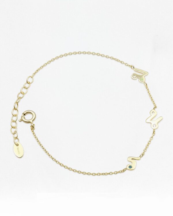 Thai Initial 3 Letters Bracelets with 1.2mm Natural Gemstone | Colors By Love handcrafted Thai jewelry, Bangkok