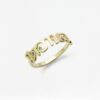 Thai Letter Name Pinky Ring with Natural Stone, handcrafted by Colors by Love, Bangkok