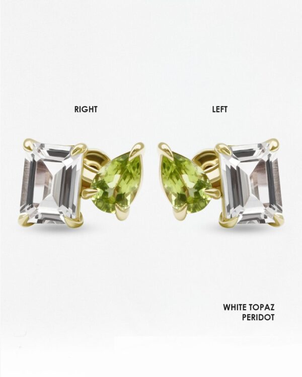 Octagon-Pear Cut Natural Gemstone Stud Earrings | Colors By Love handcrafted Thai jewelry, Bangkok