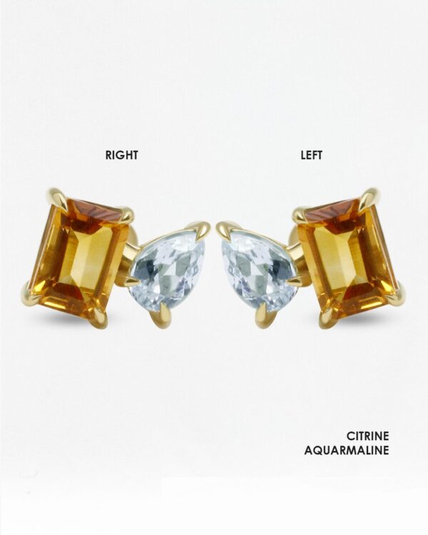 Octagon-Pear Cut Natural Gemstone Stud Earrings | Colors By Love handcrafted Thai jewelry, Bangkok