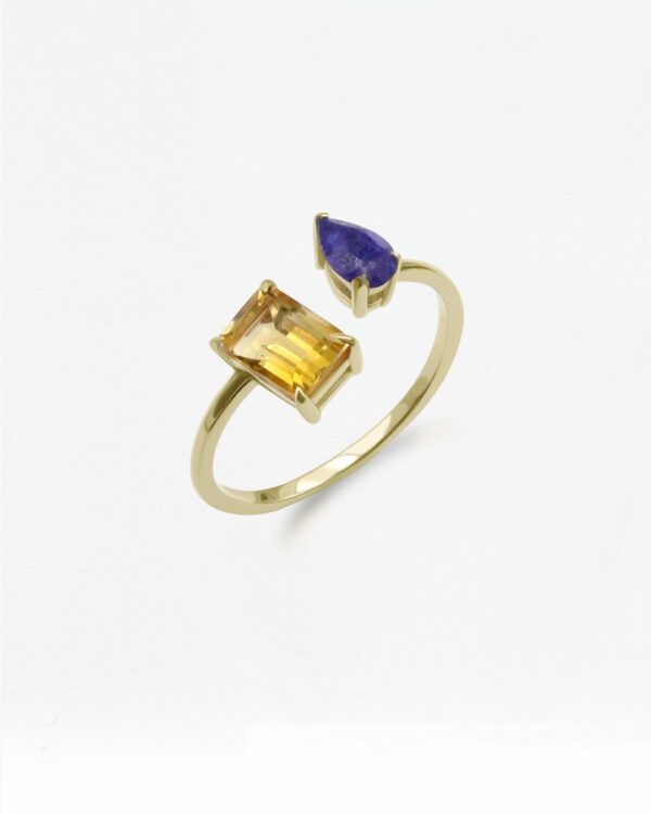 Two Natural 天然石について Ring Octagon-Pear | Colors By Love handcrafted Thai jewelry, Bangkok
