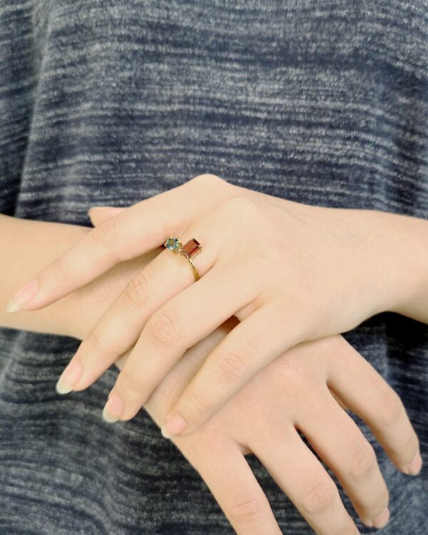Two Natural 天然石について Ring Octagon-Round | Colors By Love handcrafted Thai jewelry, Bangkok