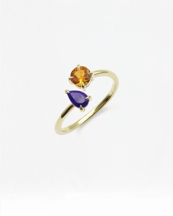 Two Natural 天然石について Ring Pear-Round | Colors By Love handcrafted Thai jewelry, Bangkok
