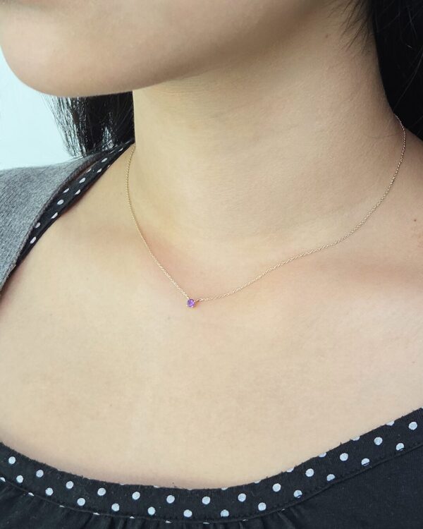 Natural 3mm stone prong-set necklace | Colors By Love handcrafted Thai jewelry, Bangkok