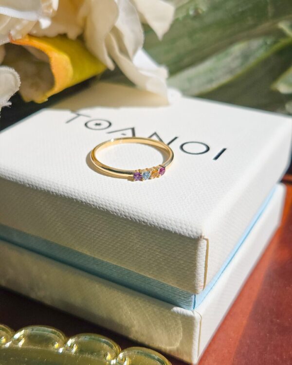 Family Ring with Precious Gemstones, handcrafted by Colors by Love, Bangkok