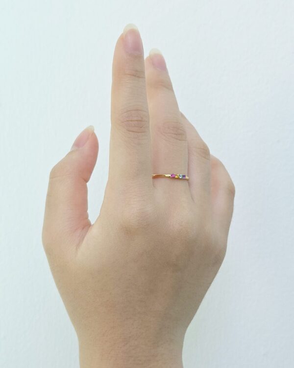 Family Ring with Precious Gemstones (3 stones) | Colors By Love handcrafted Thai jewelry, Bangkok
