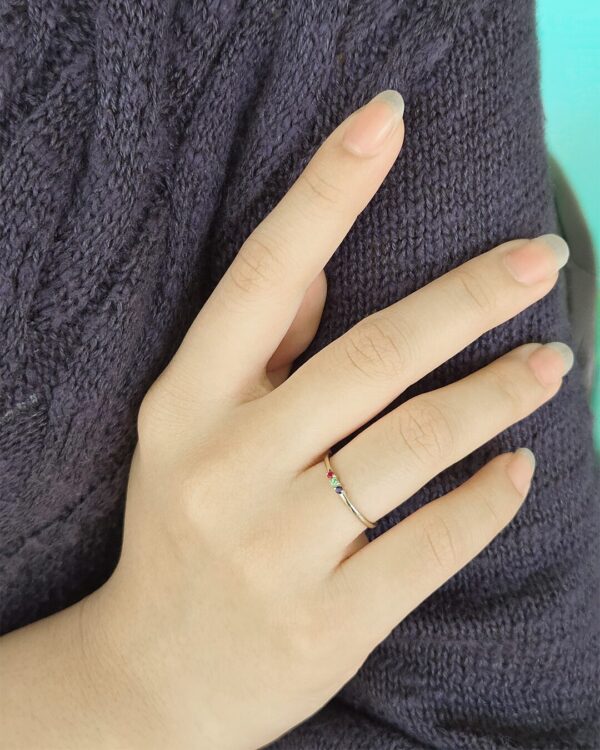 Family Ring with Precious 天然石について (3 stones) | Colors By Love handcrafted Thai jewelry, Bangkok