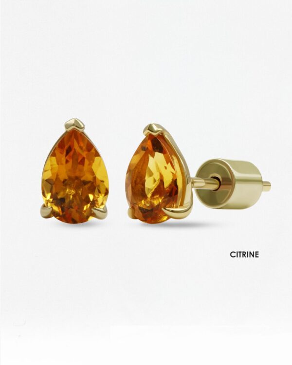 Pear Cut Natural Gemstone Stud Earrings (By Piece) | Colors By Love handcrafted Thai jewelry, Bangkok