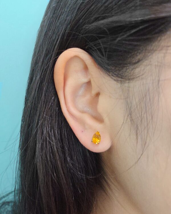 Pear Cut Natural Gemstone Stud Earrings (By Piece) | Colors By Love handcrafted Thai jewelry, Bangkok