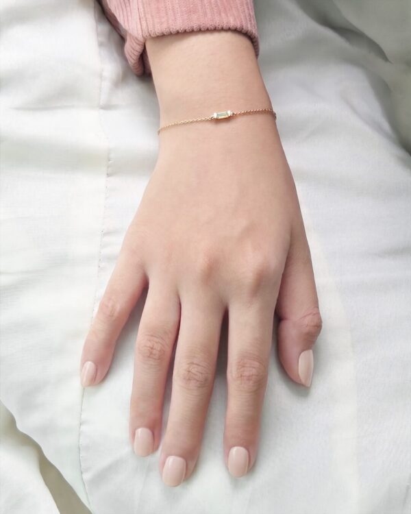 Three Baguette Natural Gemstone Bracelet, handcrafted by Colors by Love, Bangkok