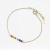 Three Baguette Natural Gemstone Bracelet, handcrafted by Colors by Love, Bangkok
