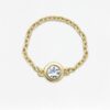 Gemstone Chain Ring 3mm Stone, handcrafted by Colors by Love, Bangkok