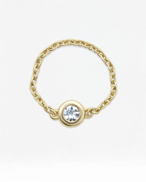 Gemstone Chain Ring 3mm Stone, handcrafted by Colors by Love, Bangkok