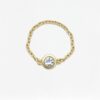 Gemstone Chain Ring 3mm Stone, handcrafted by Colors by Love, Bangkok