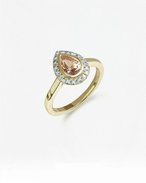 Teardrop halo ring, Colors by Love Bangkok