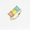 Natural Gemstones Ring, 3 Octagon, birthstone octagon stones rings, Colors by Love