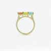 Natural Gemstones Ring, 3 Octagon, birthstone octagon stones rings, Colors by Love