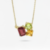 Prong-Set Necklace with 3 Natural Gemstones, birthstone stones necklace, Colors by Love