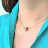 Prong-Set Necklace with 3 Natural Gemstones, birthstone stones necklace, Colors by Love