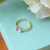 Natural Gemstones Ring Horizontal Octagon, birthstone octagon horizontal rings, Colors by Love