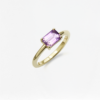 Natural Gemstones Ring Horizontal Octagon, birthstone octagon horizontal rings ig, Colors by Love