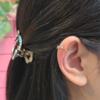 Two Natural Gemstones Ear Cuff, earcuff stones model, Colors by Love