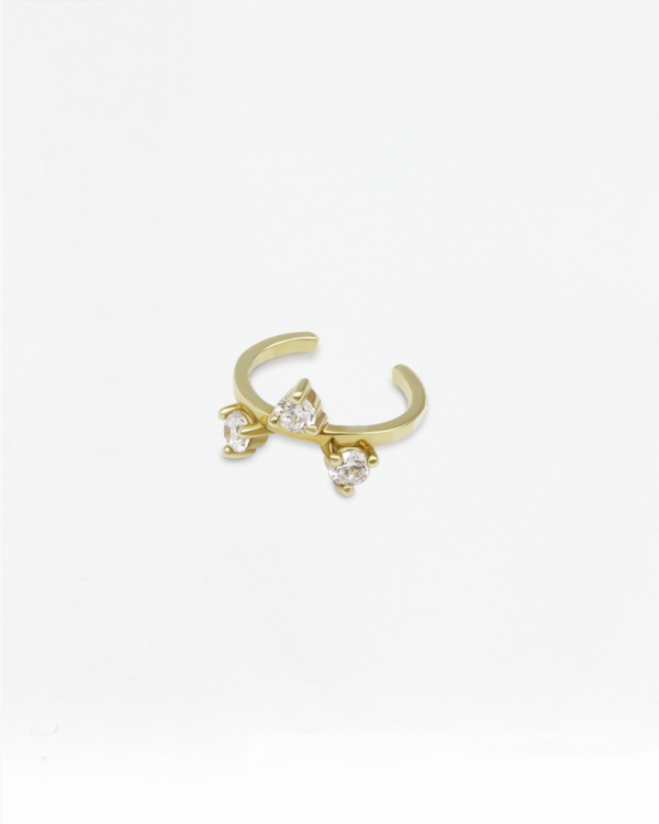 Three Natural Gemstones Ear Cuff