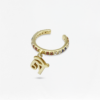 Two Natural Gemstones Ear Cuff, earcuff initial thai flag, Colors by Love