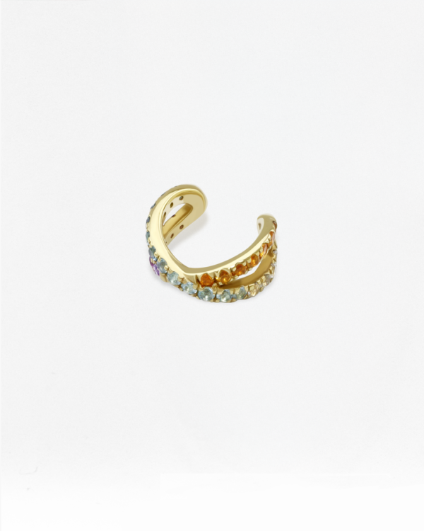 Natural Gemstone Infinity Ear Cuff