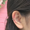 Two Natural Gemstones Ear Cuff, earcuff infinity shape model, Colors by Love