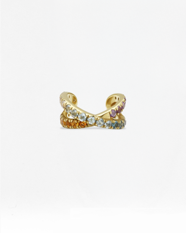 Natural Gemstone Infinity Ear Cuff, handmade in Bangkok by Colors by Love