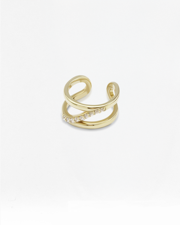 Natural Gemstone Twisted Ear Cuff