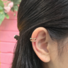 Two Natural Gemstones Ear Cuff, earcuff twist line model, Colors by Love