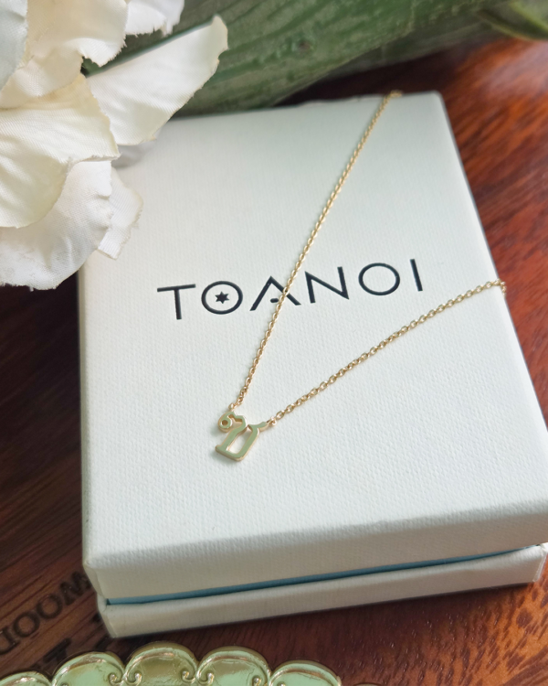 Thai Initial Center Necklace, th initial letter center, Colors by Love