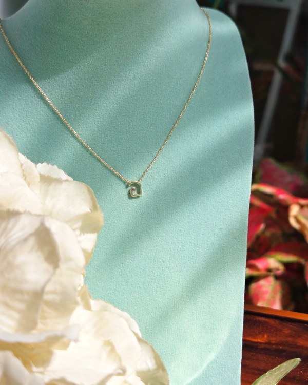 Thai Initial Center Necklace, th initial letter center, Colors by Love