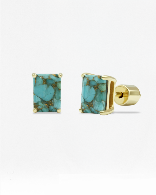 Natural Gemstones Octagon Earring, birthstone 7x octagon earrings, Colors by Love